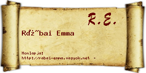 Rábai Emma névjegykártya