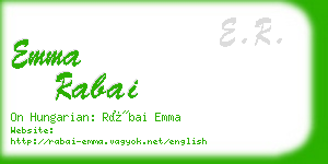emma rabai business card